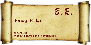 Bondy Rita névjegykártya